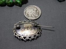 NAVAJO Fred Harvey Era HACHITA TURQUOISE Sterling Silver Working PIN 👋😍 - Additional view 4