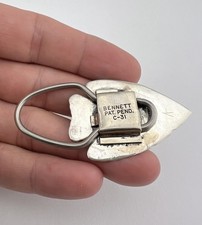 Vtg Fred Harvey Navajo Sterling Silver Turquoise Stamped Arrow Key Chain Ring - Additional view 4