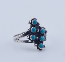 Vintage Sterling Silver Southwestern Fred Harvey Era Turquoise Ring Sz 7