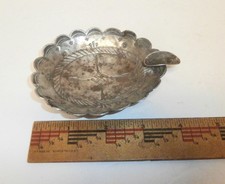 VINTAGE STERLING SILVER, OLD PAWN CONCHO ASHTRAY FRED HARVEY ERA WHIRLING LOGS! - Additional view 1