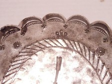VINTAGE STERLING SILVER, OLD PAWN CONCHO ASHTRAY FRED HARVEY ERA WHIRLING LOGS! - Additional view 4