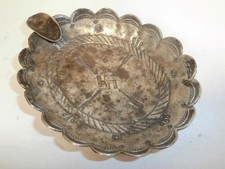 VINTAGE STERLING SILVER, OLD PAWN CONCHO ASHTRAY FRED HARVEY ERA WHIRLING LOGS! - Additional view 6
