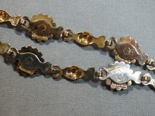 1930s Fred Harvey Era Pacific Jewelry JADE Vermeil Sterling Silver 19