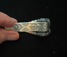 Vintage Fred Harvey Bracelet-Sterling-Crossed Arrows-Large Turquoise - Additional view 3