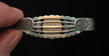 Vintage Fred Harvey Bracelet-Sterling-Crossed Arrows-Large Turquoise - Additional view 4