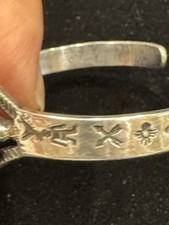 Fred Harvey Era Navajo Cuff  Bracelet Green Turquoise Sterling Silver VTG 50s 60 - Additional view 4