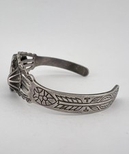 Vtg Fred Harvey Era Navajo Sterling Silver Stamped Thunderbird Cuff Bracelet - Additional view 3