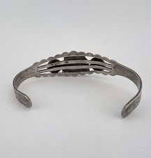 Vtg Fred Harvey Era Navajo Sterling Silver Stamped Thunderbird Cuff Bracelet - Additional view 4