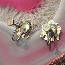 Native American Sterling Silver Fred Harvey Turquoise Thunderbird Earrings - Additional view 2