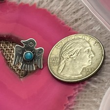 Native American Sterling Silver Fred Harvey Turquoise Thunderbird Earrings - Additional view 9