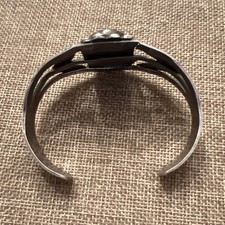 Vtg Fred Harvey Native American Petrified Wood Stamped Cuff Bracelet **READ** - Additional view 4