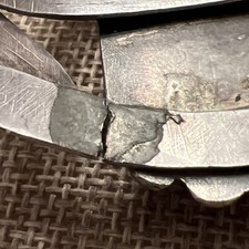 Vtg Fred Harvey Native American Petrified Wood Stamped Cuff Bracelet **READ** - Additional view 8