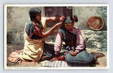 Postcard Native American Hopi Indian Hair Dressing Fred Harvey 1920s Unposted
