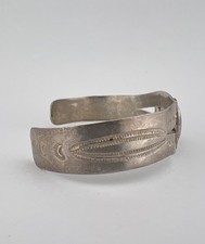 Vtg Fred Harvey Era Navajo Sterling Silver Cerrillos Turquoise Cuff Bracelet - Additional view 3