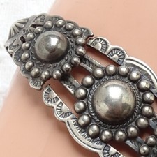 Harvey Era Navajo Orb & Satellite Sterling Cuff Bracelet AS-IS Repair/Wear 6.5