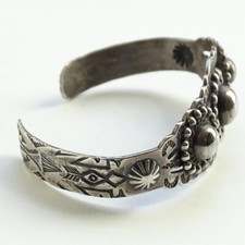 Harvey Era Navajo Orb & Satellite Sterling Cuff Bracelet AS-IS Repair/Wear 6.5