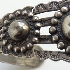Harvey Era Navajo Orb & Satellite Sterling Cuff Bracelet AS-IS Repair/Wear 6.5