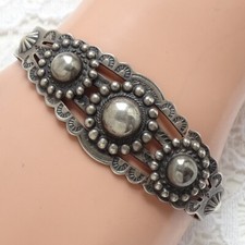 Harvey Era Navajo Orb & Satellite Sterling Cuff Bracelet AS-IS Repair/Wear 6.5"