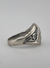 Vtg Fred Harvey Style Navajo Sterling Silver Stamped Horse Head & Lasso Ring - Additional view 3