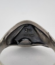 Vtg Fred Harvey Style Navajo Sterling Silver Stamped Horse Head & Lasso Ring - Additional view 6