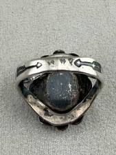 Early Old Pawn Fred Harvey Era Navajo Sterling Green Turquoise Ring Size 4.5-5 - Additional view 4