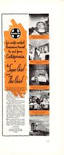 Santa Fe Railroad Super Chief Luxury Travel Fred Harvey Service Vtg Mag Print Ad