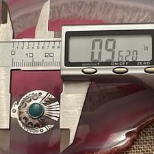 Early Native American Sterling Silver Fred Harvey Turquoise Thunderbird Pin 1” - Additional view 9