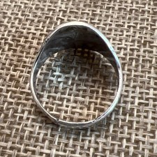 Vintage Early Bell Sterling Silver Turquoise Thunderbird Fred Harvey Ring Sz 5.5 - Additional view 6