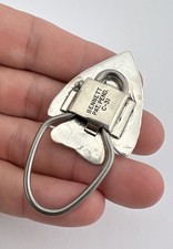 Fred Harvey Navajo Sterling Silver Fox Turquoise Stamped Arrow Key Chain Ring - Additional view 3