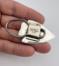 Fred Harvey Navajo Sterling Silver Fox Turquoise Stamped Arrow Key Chain Ring - Additional view 4