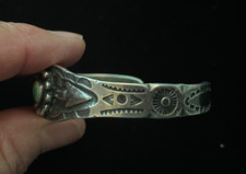 Vintage Fred Harvey Bracelet-Sterling-Rare Design-Great Turquoise - Additional view 1