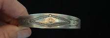 Old Fred Harvey Sterling Bracelet-1930's Whirling Log Design