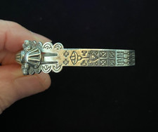 Vintage Fred Harvey Sterling Bracelet-Old Turquoise Stone Green With Age - Additional view 2