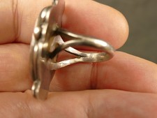 NAVAJO 22.5X14.5MM MOP INGOT SILVER RING 1940'S FRED HARVEY ERA TUCSON ESTATE - Additional view 4