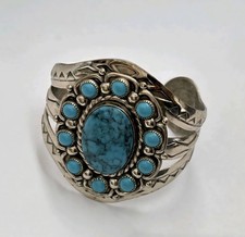 Bell Trading Post Fred Harvey Era Nickel Silver Cuff Bracelet