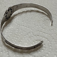 Fred Harvey Era Sterling or Coin Silver Turquoise Child's Navajo Cuff Bracelet - Additional view 4
