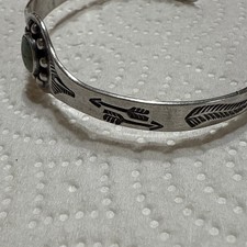 Fred Harvey Era Sterling or Coin Silver Turquoise Child's Navajo Cuff Bracelet - Additional view 6