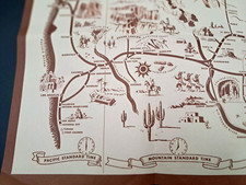 c1970 Large Paper Placemat Santa Fe Railway Fred Harvey Dining Folded VTG READ - Additional view 2