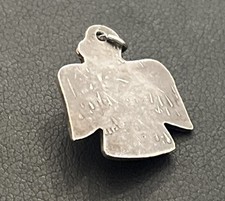 Early Native American Sterling Silver Fred Harvey Turquoise Thunderbird Charm - Additional view 4