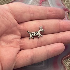 Early Native American Sterling Silver Fred Harvey Horse Dog Crossed Arrow Charm - Additional view 5
