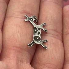 Early Native American Sterling Silver Fred Harvey Horse Dog Crossed Arrow Charm - Additional view 6