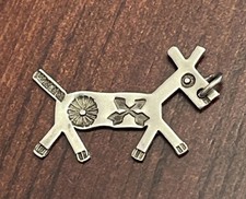 Early Native American Sterling Silver Fred Harvey Horse Dog Crossed Arrow Charm