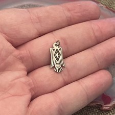 Early Native American Sterling Silver Fred Harvey Thunderbird Bracelet Charm - Additional view 5