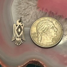 Early Native American Sterling Silver Fred Harvey Thunderbird Bracelet Charm - Additional view 7