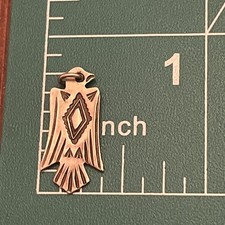 Early Native American Sterling Silver Fred Harvey Thunderbird Bracelet Charm - Additional view 8