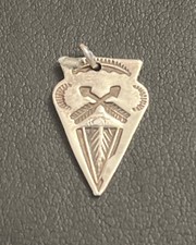Early Native American Sterling Silver Fred Harvey Arrowhead Crossed Arrow Charm