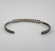 Vtg Fred Harvey Era Zuni Turquoise Sterling Silver 1 Row Snake Eye Cuff Bracelet - Additional view 4