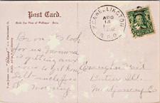Bird's eye view Wellington Kansas KS Lithograph Post Card Fred Harvey - Additional view 1