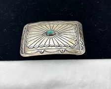 Older Navajo Fred Harvey Silver Concho Belt Buckle - Additional view 4