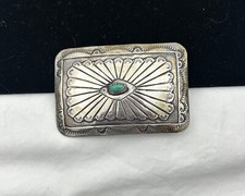 Older Navajo Fred Harvey Silver Concho Belt Buckle